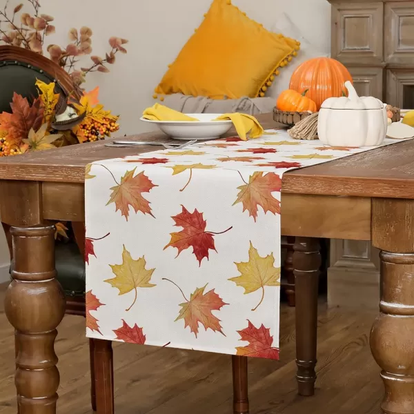 ARKENY Fall Thanksgiving Maple Leaves Table Runner 13x72 InchesSeasonal Burlap Farmhouse Indoor Autumn Table Runner for HomeMulti Color Table Runner  13X72