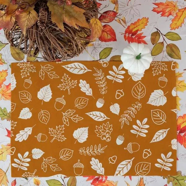 ARKENY Fall Thanksgiving Placemats 12x18 Inches Set of 4Leaves Acorn Seasonal Burlap Orange Farmhouse Indoor Kitchen Dining Table Autumn Decorations for Home Party AP45118ARKENY Fall Thanksgiving Placemats 12x18 Inches Set of 4Leaves Acorn Seasonal Burlap Orange Farmhouse Indoor Kitchen Dining Table Autumn Decorations for Home Party AP45118