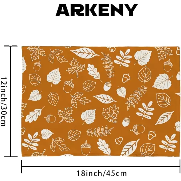 ARKENY Fall Thanksgiving Placemats 12x18 Inches Set of 4Leaves Acorn Seasonal Burlap Orange Farmhouse Indoor Kitchen Dining Table Autumn Decorations for Home Party AP45118ARKENY Fall Thanksgiving Placemats 12x18 Inches Set of 4Leaves Acorn Seasonal Burlap Orange Farmhouse Indoor Kitchen Dining Table Autumn Decorations for Home Party AP45118