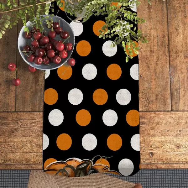 ARKENY Fall Thanksgiving Pumpkin Orange White Polk Dots Table Runner 13x72 InchesSeasonal Burlap Farmhouse Indoor Kitchen Dining Table Decoration for Home Party AT23672ARKENY Fall Thanksgiving Pumpkin Orange White Polk Dots Table Runner 13x72 InchesSeasonal Burlap Farmhouse Indoor Kitchen Dining Table Decoration for Home Party AT23672