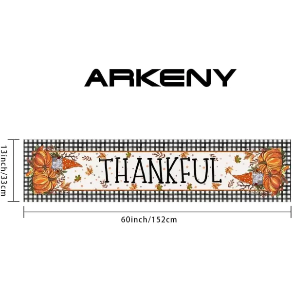 ARKENY Fall Thanksgiving Table Runner 13x36 InchesPumpkins Leaves DwarfSeasonal Thankful Burlap Farmhouse Buffalo Plaid Indoor Outdoor Autumn Table Runner for Home AT44136Buffalo Plaid Table Runner  13X60