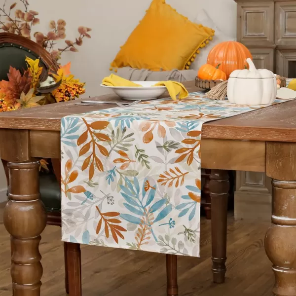 ARKENY Fall Thanksgiving Table Runner 13x72 InchesFloral Leaves Seasonal Burlap Farmhouse Indoor Outdoor Autumn Table Runner for Home AT49172Multi Color Table Runner  13X90