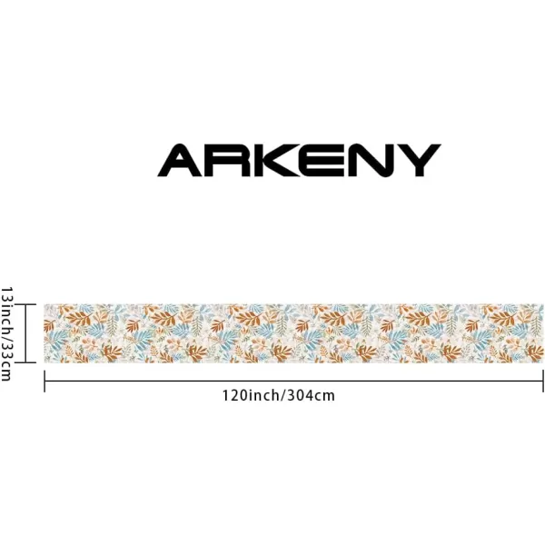 ARKENY Fall Thanksgiving Table Runner 13x72 InchesFloral Leaves Seasonal Burlap Farmhouse Indoor Outdoor Autumn Table Runner for Home AT49172Multi Color Table Runner  13X120