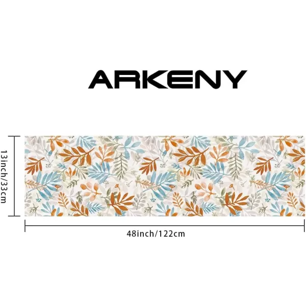 ARKENY Fall Thanksgiving Table Runner 13x72 InchesFloral Leaves Seasonal Burlap Farmhouse Indoor Outdoor Autumn Table Runner for Home AT49172Multi Color Table Runner  13X48