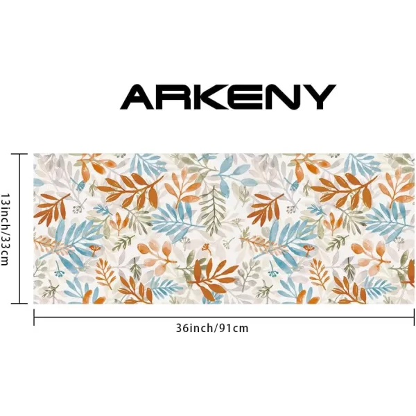 ARKENY Fall Thanksgiving Table Runner 13x72 InchesFloral Leaves Seasonal Burlap Farmhouse Indoor Outdoor Autumn Table Runner for Home AT49172Multi Color Table Runner  13X36