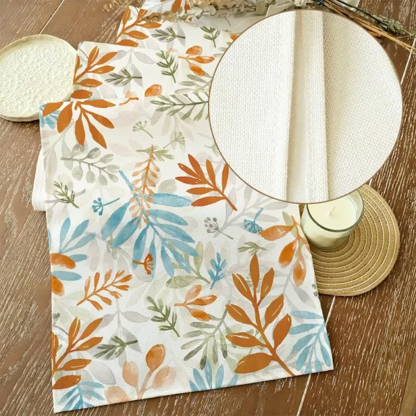 ARKENY Fall Thanksgiving Table Runner 13x72 InchesFloral Leaves Seasonal Burlap Farmhouse Indoor Outdoor Autumn Table Runner for Home AT49172Multi Color Table Runner  13X48