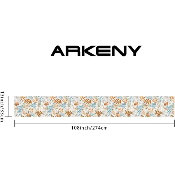 ARKENY Fall Thanksgiving Table Runner 13x72 InchesFloral Leaves Seasonal Burlap Farmhouse Indoor Outdoor Autumn Table Runner for Home AT49172Multi Color Table Runner  13X108