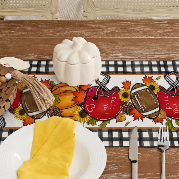 ARKENY Fall Thanksgiving Table Runner 13x72 InchesPumpkin American Football Floral Seasonal Burlap Buffalo Plaid Farmhouse Indoor Outdoor Autumn Table Runner for Homey AT49672ARKENY Fall Thanksgiving Table Runner 13x72 InchesPumpkin American Football Floral Seasonal Burlap Buffalo Plaid Farmhouse Indoor Outdoor Autumn Table Runner for Homey AT49672