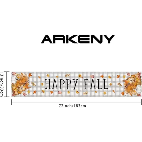 ARKENY Fall Thanksgiving Table Runner 13x72 InchesSquirrel Pumpkins Maple Leaves Seasonal Burlap Gray Plaid Farmhouse Indoor Outdoor Autumn Table Runner for Home AT49572ARKENY Fall Thanksgiving Table Runner 13x72 InchesSquirrel Pumpkins Maple Leaves Seasonal Burlap Gray Plaid Farmhouse Indoor Outdoor Autumn Table Runner for Home AT49572