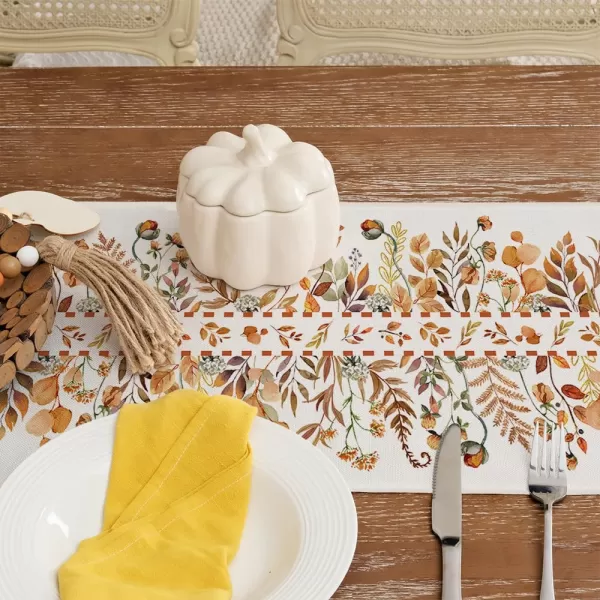 ARKENY Fall Thanksgiving Table Runner 13x72 InchesWildflower Leaves Floral Seasonal Burlap Farmhouse Indoor Outdoor Autumn Table Runner for Home AT48972ARKENY Fall Thanksgiving Table Runner 13x72 InchesWildflower Leaves Floral Seasonal Burlap Farmhouse Indoor Outdoor Autumn Table Runner for Home AT48972