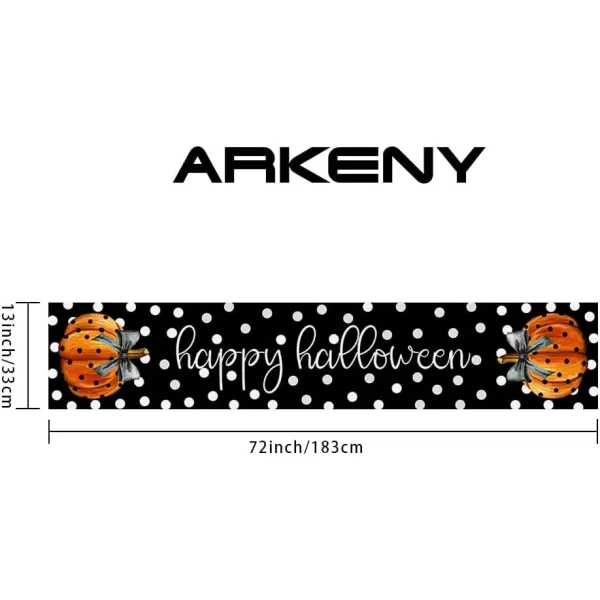 ARKENY Halloween Placemats 12x18 Inches Set of 4 Pumpkin Polka Dots Seasonal Burlap Stripe Farmhouse Indoor Kitchen Dining Table Decorations for Home Party AP45318Multi Color Table Runner  13X72