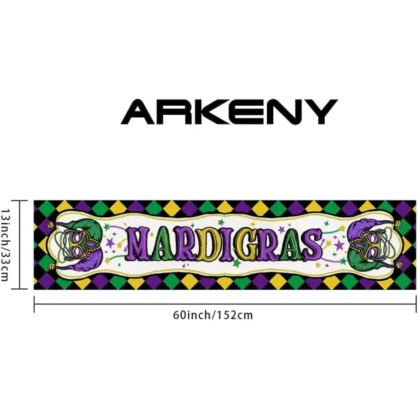 ARKENY Mardi Gras Carnival Placemats 12x18 Inches Set of 4 Fleur De Lis Mask Clown Purple Seasonal Farmhouse Burlap Indoor Kitchen Dining Table Mats Decorations for Home PartyPurple Table Runner  13X60