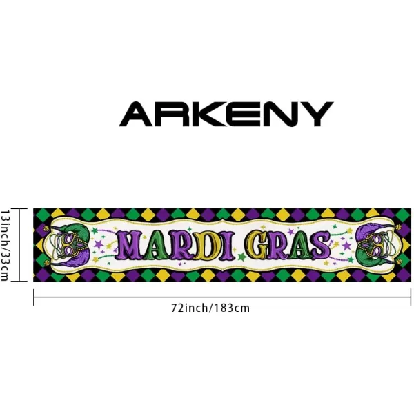 ARKENY Mardi Gras Carnival Placemats 12x18 Inches Set of 4 Fleur De Lis Mask Clown Purple Seasonal Farmhouse Burlap Indoor Kitchen Dining Table Mats Decorations for Home PartyPurple Table Runner  13X72