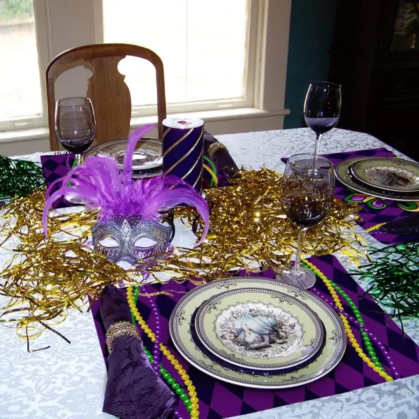 ARKENY Mardi Gras Carnival Placemats 12x18 Inches Set of 4 Fleur De Lis Purple Seasonal Farmhouse Burlap Indoor Kitchen Dining Table Decorations for Home Party AP03018Purple Placemats Set of 4  12X18