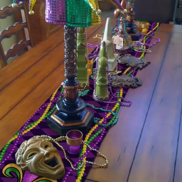 ARKENY Mardi Gras Carnival Placemats 12x18 Inches Set of 4 Fleur De Lis Purple Seasonal Farmhouse Burlap Indoor Kitchen Dining Table Decorations for Home Party AP03018Purple Table Runner  13X72