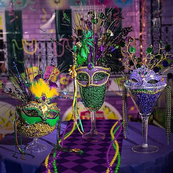 ARKENY Mardi Gras Carnival Placemats 12x18 Inches Set of 4 Fleur De Lis Purple Seasonal Farmhouse Burlap Indoor Kitchen Dining Table Decorations for Home Party AP03018Purple Table Runner  13X72