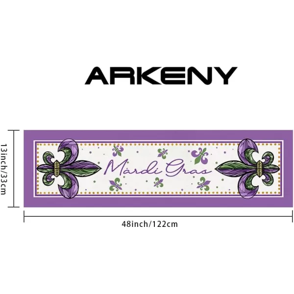 ARKENY Mardi Gras Carnival Placemats 12x18 Inches Set of 4 Fleur De Lis Purple Seasonal Farmhouse Burlap Indoor Kitchen Dining Table Decorations for Home Party AP35918Purple Table Runner  13X48