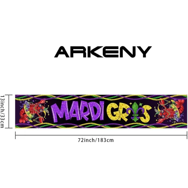 ARKENY Mardi Gras Placemats 12x18 Inches Set of 4 Crawfish Beads Seasonal Farmhouse Burlap Indoor Kitchen Dining Table Mats Decorations for Home Party AP3604Purple Table Runner  13X72