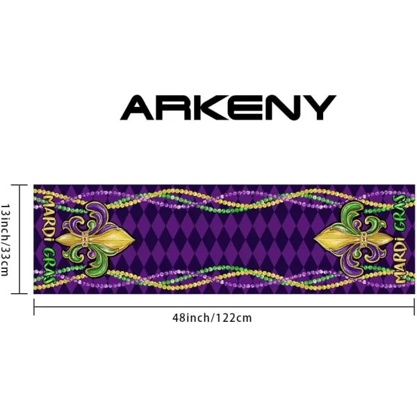 ARKENY Mardi Gras Placemats 12x18 Inches Set of 4 Fleur De Lis Purple Seasonal Farmhouse Diamond Lattice Burlap Indoor Kitchen Dining Table Decorations for Home Party AP5434Purple Table Runner  13X48