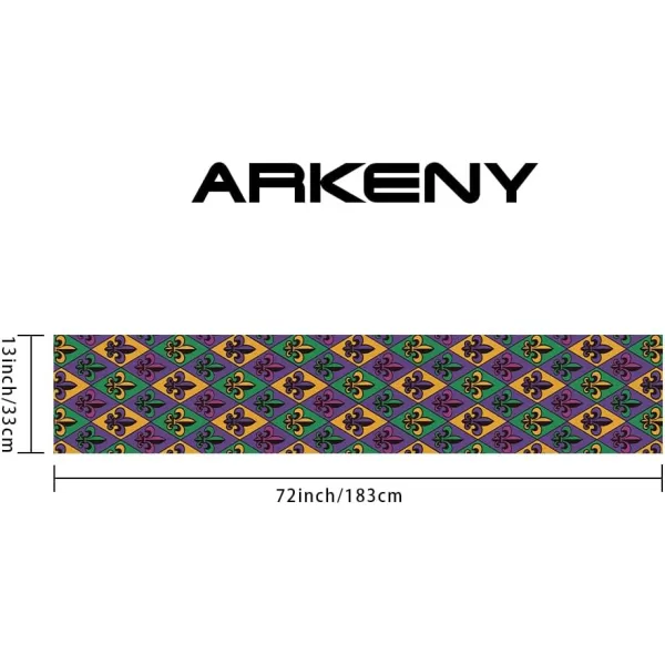 ARKENY Mardi Gras Placemats 12x18 Inches Set of 4 Fleur De Lis Seasonal Farmhouse Diamond Lattice Burlap Indoor Kitchen Dining Table Decorations for Home Party AP0684Purple Table Runner  13X72