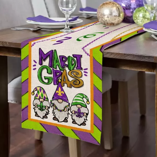 ARKENY Mardi Gras Table Runner 72 InchesGnomes Carnival Masquerade Beads Coffee Home Dining Indoor Holiday Farmhouse Tabletop Decor AT361ARKENY Mardi Gras Table Runner 72 InchesGnomes Carnival Masquerade Beads Coffee Home Dining Indoor Holiday Farmhouse Tabletop Decor AT361