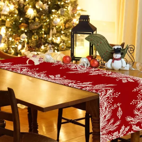 ARKENY Merry Christmas Placemats 12x18 Inches Set of 4 Xmas Tree Seasonal Farmhouse Burlap Buffalo Plaid Indoor Kitchen Dining Table Decorations for Home Party AP19318Redleaf Table Runner  13X90