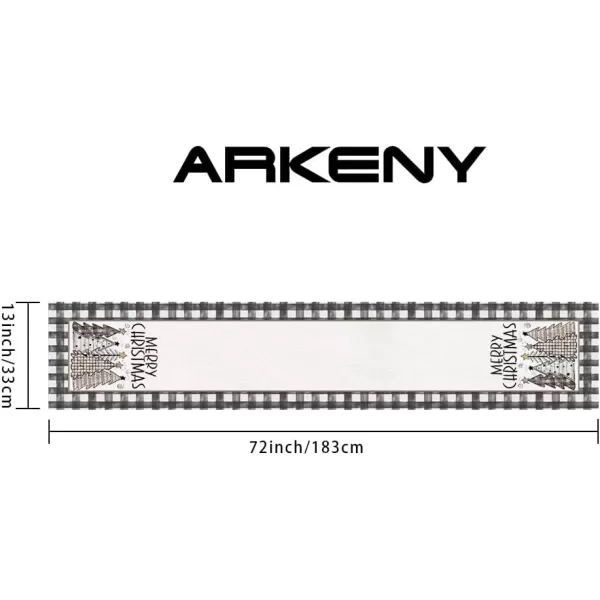 ARKENY Merry Christmas Placemats 12x18 Inches Set of 4 Xmas Tree Seasonal Farmhouse Burlap Buffalo Plaid Indoor Kitchen Dining Table Decorations for Home Party AP19318Yellow Table Runner  13X72