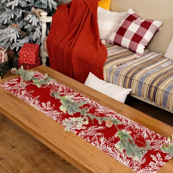 ARKENY Merry Christmas Placemats 12x18 Inches Set of 4 Xmas Tree Seasonal Farmhouse Burlap Buffalo Plaid Indoor Kitchen Dining Table Decorations for Home Party AP19318Redleaf Table Runner  13X36