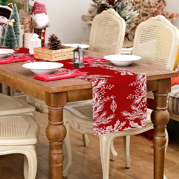 ARKENY Merry Christmas Placemats 12x18 Inches Set of 4 Xmas Tree Seasonal Farmhouse Burlap Buffalo Plaid Indoor Kitchen Dining Table Decorations for Home Party AP19318Redleaf Table Runner  13X120