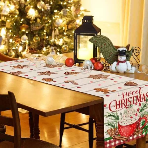 ARKENY Merry Christmas Placemats 12x18 Inches Set of 4 Xmas Tree Seasonal Farmhouse Burlap Buffalo Plaid Indoor Kitchen Dining Table Decorations for Home Party AP19318Multicake Table Runner  13X108