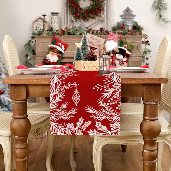 ARKENY Merry Christmas Placemats 12x18 Inches Set of 4 Xmas Tree Seasonal Farmhouse Burlap Buffalo Plaid Indoor Kitchen Dining Table Decorations for Home Party AP19318Redleaf Table Runner  13X120