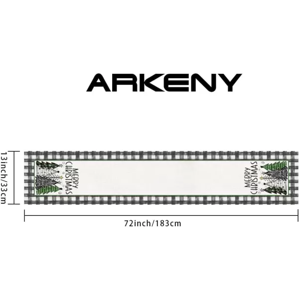 ARKENY Merry Christmas Placemats 12x18 Inches Set of 4 Xmas Tree Seasonal Farmhouse Burlap Buffalo Plaid Indoor Kitchen Dining Table Decorations for Home Party AP19318Green Table Runner  13X72