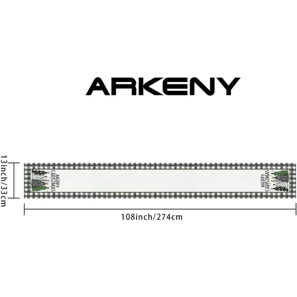 ARKENY Merry Christmas Placemats 12x18 Inches Set of 4 Xmas Tree Seasonal Farmhouse Burlap Buffalo Plaid Indoor Kitchen Dining Table Decorations for Home Party AP19318Green Table Runner  13X108