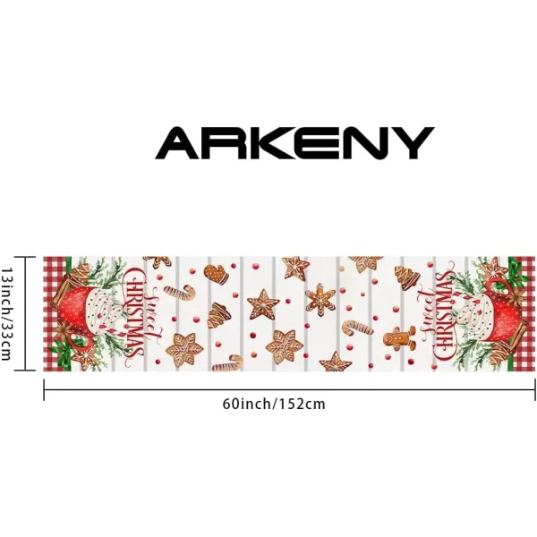 ARKENY Merry Christmas Placemats 12x18 Inches Set of 4 Xmas Tree Seasonal Farmhouse Burlap Buffalo Plaid Indoor Kitchen Dining Table Decorations for Home Party AP19318Multicake Table Runner  13X60