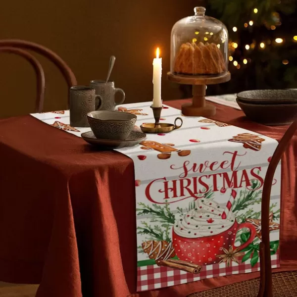 ARKENY Merry Christmas Placemats 12x18 Inches Set of 4 Xmas Tree Seasonal Farmhouse Burlap Buffalo Plaid Indoor Kitchen Dining Table Decorations for Home Party AP19318Multicake Table Runner  13X72