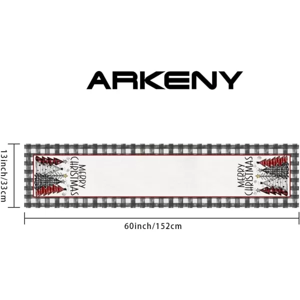 ARKENY Merry Christmas Placemats 12x18 Inches Set of 4 Xmas Tree Seasonal Farmhouse Burlap Buffalo Plaid Indoor Kitchen Dining Table Decorations for Home Party AP19318Red Table Runner  13X60