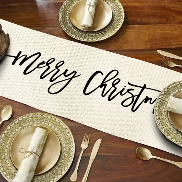 ARKENY Merry Christmas White Red Buffalo Plaid Floral Vase Leaves Holly Table Runner 13x72 Inches Long Farmhouse Indoor Outdoor Vintage Theme Gathering Dinner Party Holiday Decor AT014Red and Black
