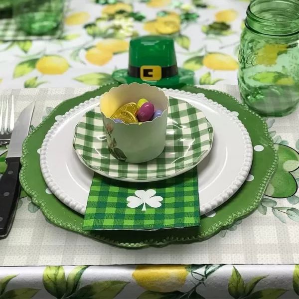 ARKENY St Patricks Day Green Shamrock Placemats 12X18 Inches Set of 4 Buffalo Plaid Spring Seasonal Holiday Decor for Dining Table Indoor Home Farmhouse Tabletop Decoration AP248placemats 12X18