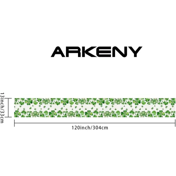 ARKENY St Patricks Day Placemats 12x18 Inches Set of 4 Green Shamrock Spring Seasonal Farmhouse Burlap Indoor Kitchen Dining Table Mats Decorations for Home Party AP54918Green Table Runner  13X120