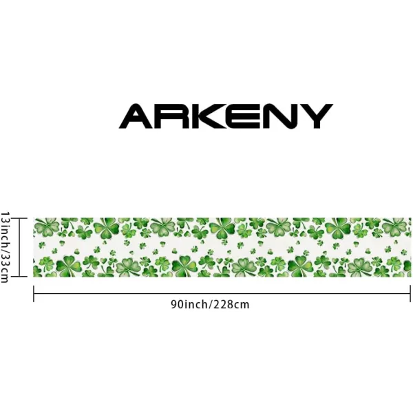 ARKENY St Patricks Day Placemats 12x18 Inches Set of 4 Green Shamrock Spring Seasonal Farmhouse Burlap Indoor Kitchen Dining Table Mats Decorations for Home Party AP54918Green Table Runner  13X90