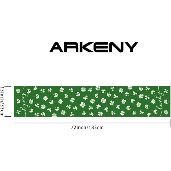 ARKENY St Patricks Day Placemats 12x18 Inches Set of 4 Shamrock Lucky Green Spring Seasonal Farmhouse Burlap Indoor Kitchen Dining Table Mats Decorations for Home Party AP5454Green Table Runner  13X72