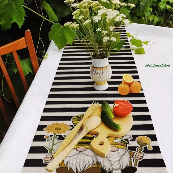 ARKENY Summer Stripes Flower Gnomes Table Runner 13x72 InchesSeasonal Burlap Farmhouse Indoor Kitchen Dining Table Decoration for Home PartyARKENY Summer Stripes Flower Gnomes Table Runner 13x72 InchesSeasonal Burlap Farmhouse Indoor Kitchen Dining Table Decoration for Home Party