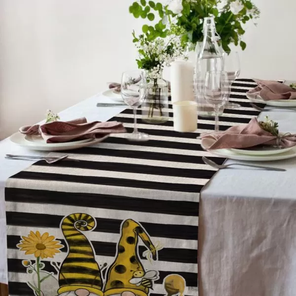 ARKENY Summer Stripes Flower Gnomes Table Runner 13x72 InchesSeasonal Burlap Farmhouse Indoor Kitchen Dining Table Decoration for Home PartyARKENY Summer Stripes Flower Gnomes Table Runner 13x72 InchesSeasonal Burlap Farmhouse Indoor Kitchen Dining Table Decoration for Home Party