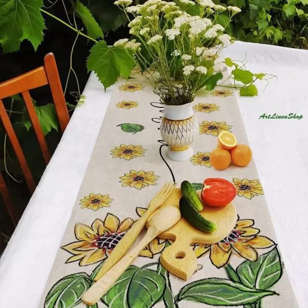 ARKENY Summer Sunflower Bee Table Runner 13x72 InchesSeasonal Burlap Farmhouse Indoor Kitchen Dining Table Decoration for Home PartyARKENY Summer Sunflower Bee Table Runner 13x72 InchesSeasonal Burlap Farmhouse Indoor Kitchen Dining Table Decoration for Home Party