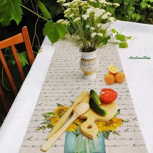 ARKENY Summer Sunflower Vase Table Runner 13x72 InchesSeasonal Burlap Farmhouse Indoor Kitchen Dining Table Decoration for Home PartyARKENY Summer Sunflower Vase Table Runner 13x72 InchesSeasonal Burlap Farmhouse Indoor Kitchen Dining Table Decoration for Home Party