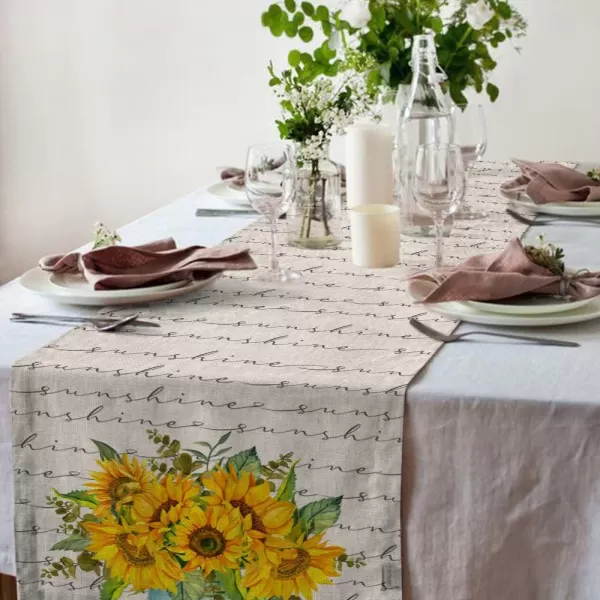 ARKENY Summer Sunflower Vase Table Runner 13x72 InchesSeasonal Burlap Farmhouse Indoor Kitchen Dining Table Decoration for Home PartyARKENY Summer Sunflower Vase Table Runner 13x72 InchesSeasonal Burlap Farmhouse Indoor Kitchen Dining Table Decoration for Home Party