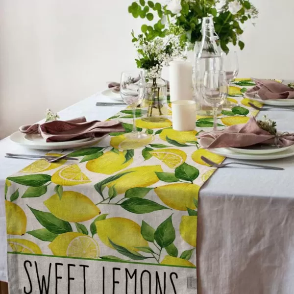 ARKENY Summer Sweet Lemon Table Runner 13x72 InchesSeasonal Burlap Farmhouse Indoor Kitchen Dining Table Decoration for Home PartyARKENY Summer Sweet Lemon Table Runner 13x72 InchesSeasonal Burlap Farmhouse Indoor Kitchen Dining Table Decoration for Home Party