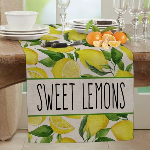 ARKENY Summer Sweet Lemon Table Runner 13x72 InchesSeasonal Burlap Farmhouse Indoor Kitchen Dining Table Decoration for Home PartyARKENY Summer Sweet Lemon Table Runner 13x72 InchesSeasonal Burlap Farmhouse Indoor Kitchen Dining Table Decoration for Home Party