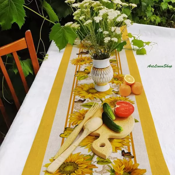 ARKENY Summer Yellow Sunflower Butterfly Table Runner 13x72 InchesSeasonal Burlap Farmhouse Indoor Kitchen Dining Table Decoration for Home PartyARKENY Summer Yellow Sunflower Butterfly Table Runner 13x72 InchesSeasonal Burlap Farmhouse Indoor Kitchen Dining Table Decoration for Home Party