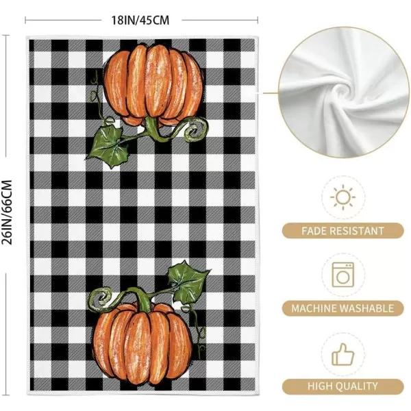 ARKENY Valentine Day Kitchen Towels Black Buffalo Plaid Check Bowknot Dish Towels 18x26 Inch Ultra Absorbent Wedding Drying Cloth Love Sign Hand Towel for Valentine Decorations Set of 2Orange 1